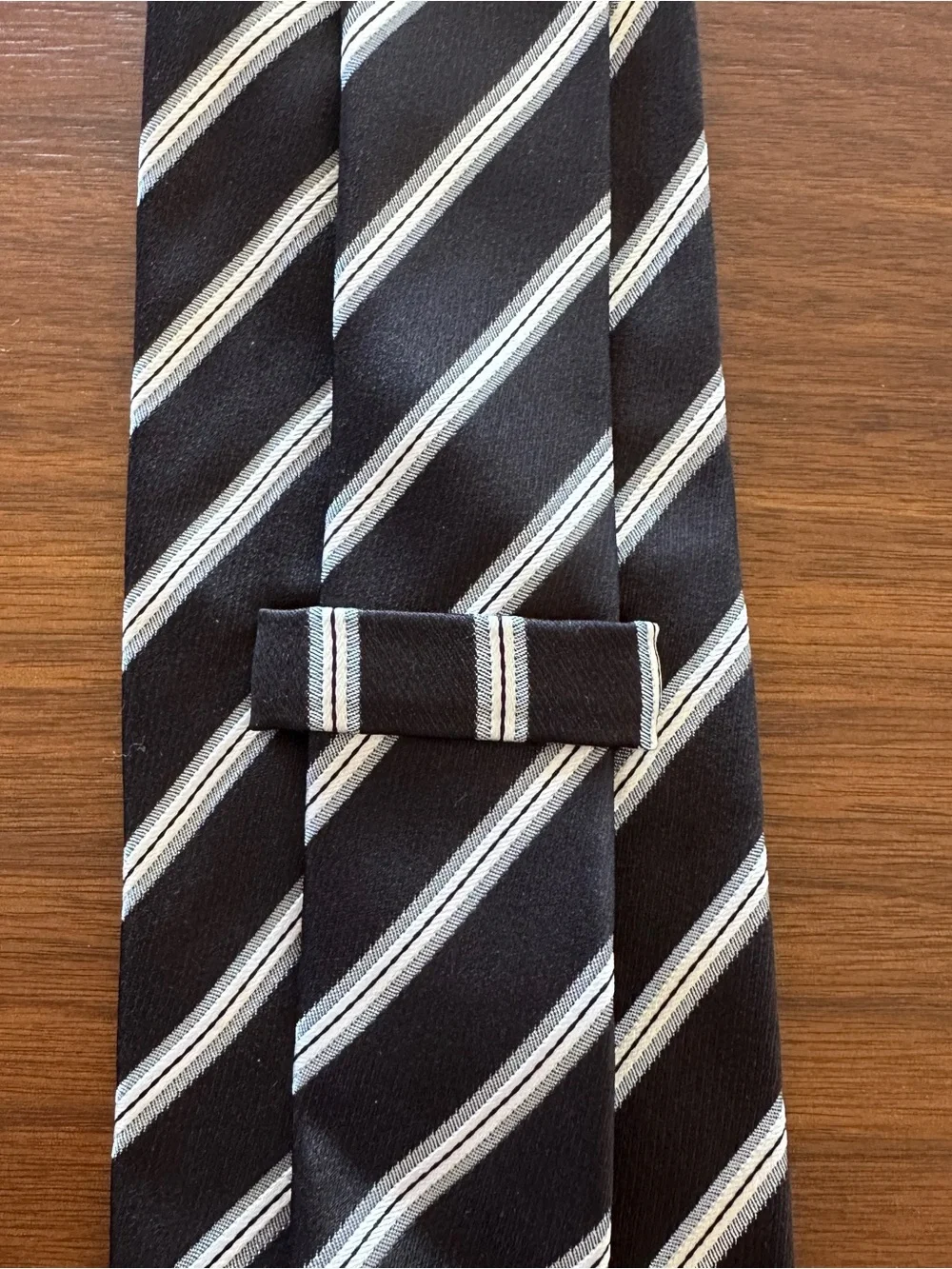 Ermenegildo Zegna Black Striped Silk Tie - Classic Formal Accessory